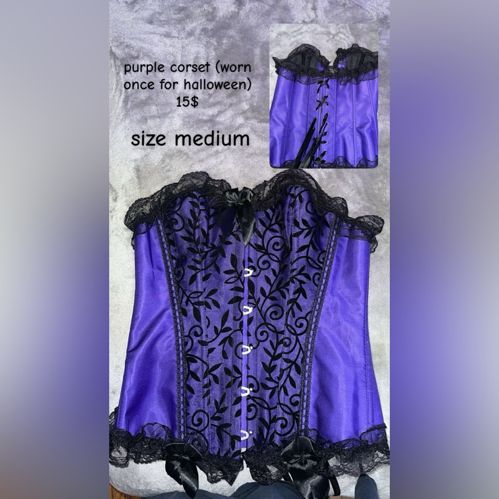 Elegant Purple Lace Corset